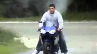 Funny Motorcycle Burnout FAIL.!!!!