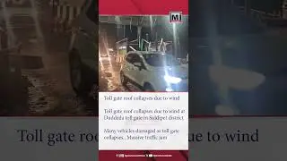 Toll gate roof collapses due to wind at Duddeda toll gate in Siddipet district