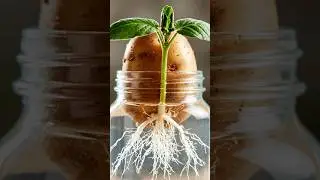 Potato growing in water for 10 days timelapse #timelapse #viral #gardening