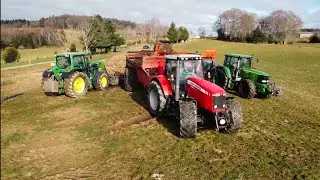 Épandage de Fumier 2023 au GAEC LHERITIER - John deere - Massey - Sodimac - Buchet