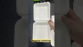 42g Disposable Biodergradale Sugarcane Bagasse Tableware Food Clamshell Container#bagasseproducts