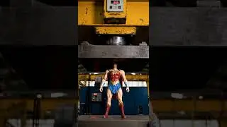 Wonder Woman Toy Crushed Under Hydraulic Press 😱 #shorts #hydrolicpress
