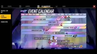 free new charachter in fourth anniversary calendar in free fire