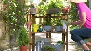 Folding Garden Potting Bench - Improvements Catalog