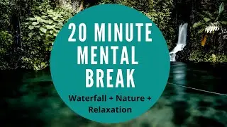 20 Minute Mental Break With Nature - Relaxing Waterfall and Bird Nature Sounds with Relaxing BGM