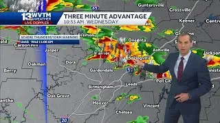 Central Alabama under tornado watch as severe storms bring possible baseball-sized hail, intense ...