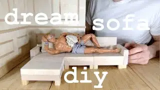 1/6 Scale Restoration Hardware Inspired Sofa Sectional Miniature DIY Dupes Soothing Relaxing ASMR