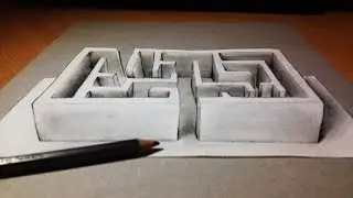 Anamorphic 3D Drawing : The labyrinth