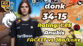 🔥donk (34-15) vs JBa/Lake (Anubis) | avg 3570 Elo | Jan 16, 2026 #cs2 #donk