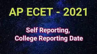 AP ECET 2021 College Reporting Date #APECET2021College ReportingDate #sampathinformation