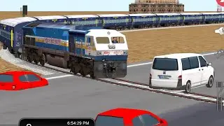 Car Vs WDP4 locomotive on Crossing Indian train simulator game @Railosticgameplay