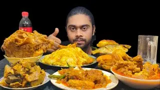 GOAT HEAD CURRY WHOLE CHICKEN ILISH FISH FRY SPICY PANGAS FISH MUTTON FAT BEEF CURRY KHASHI LIVER,🤤😱