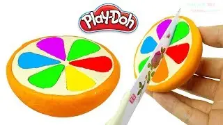 DIY How to Make Play Doh Cake Colorful Orange - Learn colors for Kids