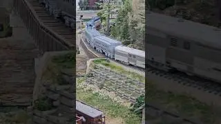 The Western Pacific GS4 California Zephyr train climbs the hill to rimrock