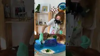 Часы из слэбов , стабилизированного мха и моря эпоксидного