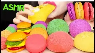 ASMR RAINBOW RICE CAKE ICE CREAM, GUMMY JELLY, MACARON 레인보우 아이스크림, 젤리, 마카롱 먹방 EATING SOUNDS