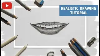 Realistic Lips & Teeth Drawing | Pencil Sketch ASMR | Satisfying Art Process