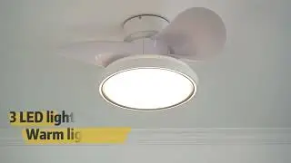 Flush Mount Small Led Light Ceiling Fan With Decorative Quiet DC Motor