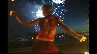 Sexy Poi Fire Spinning etc. With Fire Works! This is Sweet!