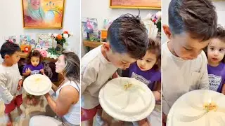 Blu Amal & Andrea Espada Wishing Happy Birthday to Milan Espada