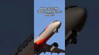 Jetstar Airbus A321 Neo Departs Perth Airport - YPPH RNW 21 #shorts @AussieJetSetter