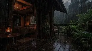 Deep Sleep Rain Sounds in Forest Cabin 🌧️ Cozy Night Ambience for Relaxation & Stress Relief