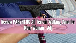 Review PANZHENG All Terrain Walking Cane for Man/Woman - Adjustable Shock Absorption Cane with Flora