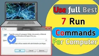 Run Commands : New Best 7 Run commands  : Most Important Run Commands || Control panel
