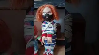 Got the new tied-up Chucky doll from Spirit Halloween#horror #chucky #chuckydoll #spirithalloween