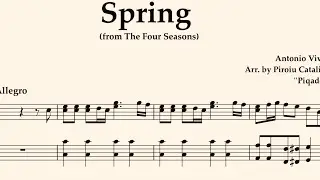 A. Vivaldi Allegro Spring Primavera The Four Seasons by Piqado Solo Piano Sheet Music Easy to Read