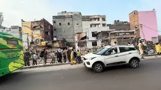 Delhi metro Golden Line demolition Drive at Khanpur Devil Road