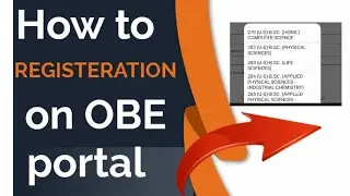 How to registration on obe portal?