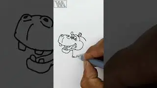 Simple Drawing Shorts  || Hippo Sketch | How to draw a hippopotamus || #simple #drawing #shorts