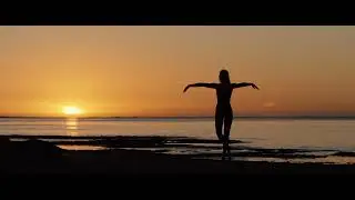 woman dancing like a ballerina near the sea at sunset silhouette   Stock Video Footage   Artgrid io