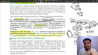 02A Example 1 Process & Operation Costing || Process and Operation Costing Ca Inter