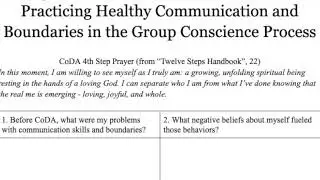 Practicing Healthy Communication and Boundaries in the Group Conscience Process