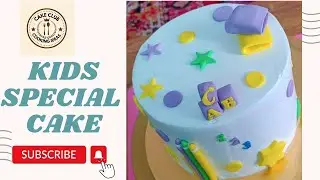 Kids birthday cake | Baby cake ideas | Fondant se books pencil bnany ka tarika | kids theme cake