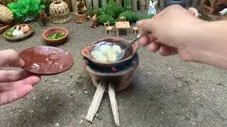 How To Make Crispy Fried Rice With Onion Grease - Fried Rice With Scrub | Mini Cooking House