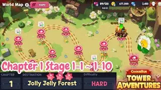 Chapter 1 HARD MODE Stage 1-1 to 1-10 guide 3 stars ⭐⭐⭐ | Cookie Run: Tower Of Adventures