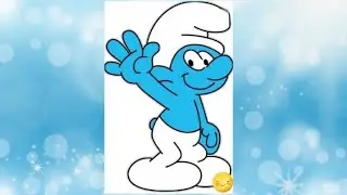 How to Draw Clumsy Smurf! Easy Cartoon Tutorial for Beginners|| Clumsy Smurf Cartoon Drawing