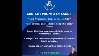 VOC&Ecirc; TEM INTERESSE EM MINI SITE PRONTO NA SA&Uacute;DE PARA AUMENTAR CLIENTES NO SEU NEG&Oacute;CIO?