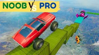 NOOB vs PRO - Impossible Ramp Car Driving & Stunts🎢 منحدر المستحيل فوبيا المرتفعات🎢