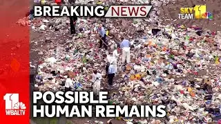 Crews comb recycling center for possible human remains