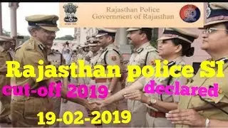 Rajasthan police SI cut off 2019 with full Analysis