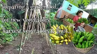 TIME LAPSE: PREPARING RAISE BED FOR NEW VEGETABLES & HARVEST WHAT IS AVAILABLE IN MY SMALL GARDEN..