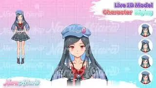 Incredible Anime Loli Blue Hair Girl LIve2D Model for Live Streaming, Twitch Channel