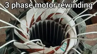 3 Phase Motor Rewinding. 24 slot. three phase motor winding+connection. winding data full video