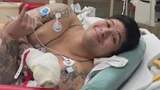 'I wasn&rsquo;t letting him go' | Video shows dramatic rescue of Houston firefighter after roof collapses