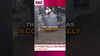 Woman Escapes Death After a Water Tank Falls on Her!