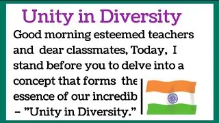 Unity in Diversity Speech in English by Smile Please World